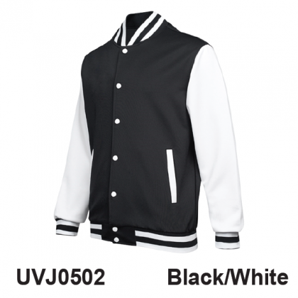 Unisex Varsity Jacket | Black/White | Ultifresh | UVJ05